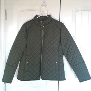 Olive green quilted jacket